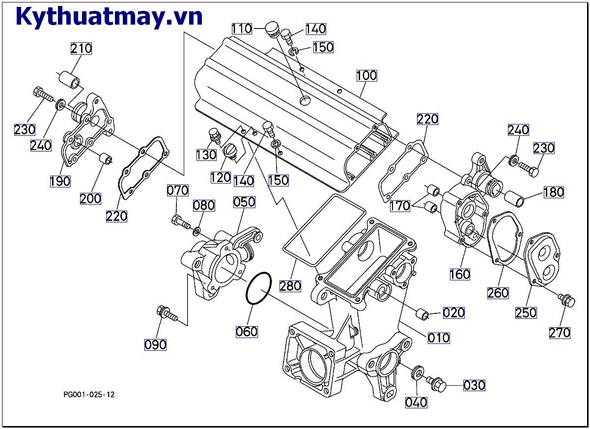 Vỏ hộp số cấy giữa